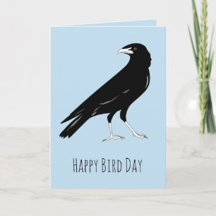Happy Bird Day Raven Birthday Card Kaart