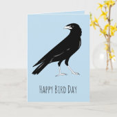 Happy Bird Day Raven Verjaardag Kaart (Gele Bloem)