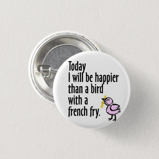 Happy Bird Ronde Button 3,2 Cm (Voorkant /achterkant)