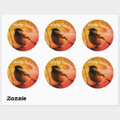 Happy Birdday Schattige Zwart Capped Chickadee Ronde Sticker (Vel)