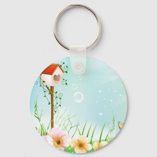 Happy Birdhouse Sleutelhanger (Voorkant)
