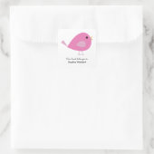 Happy Birdie Bookplate Vierkante Sticker (Tas)