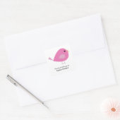 Happy Birdie Bookplate Vierkante Sticker (Envelop)