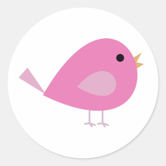 Happy Birdie Ronde Sticker (Voorkant)