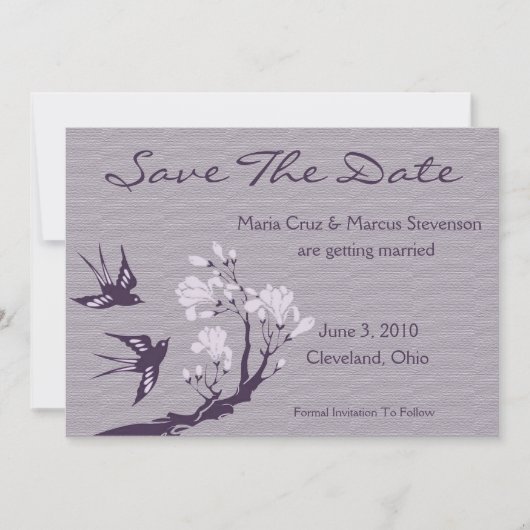 Happy Birds Save the Date (Orchid) (Voorkant)