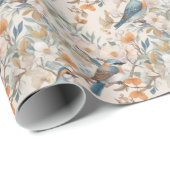 Happy Birds Waterverf Cadeaupapier (Rol Hoek)