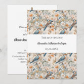 Happy Birds Waterverf Doop Kaart (Voorkant / Achterkant)