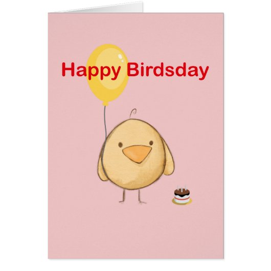 Happy Birdsday Bird Thmed Birthday Wenskaart (Voorkant)