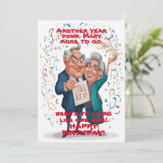 Happy Birth Day Grappig 60th Kaart (Staand voorkant)