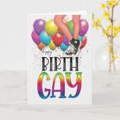Happy Birth GAY Teen Legs in Sneakers Birthday Kaart (Gele Bloem)