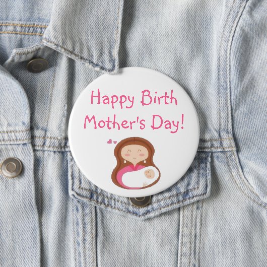 Happy Birth Moederdag Button (In situ)