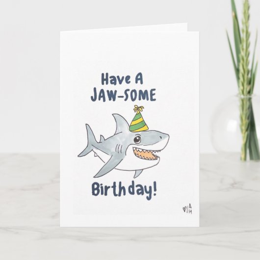 Happy Birthda Have a Jawsome Birthday - Shark Kaar Bedankkaart (Voorkant)