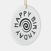 Happy Birthday 02 Keramisch Ornament (Rechts)