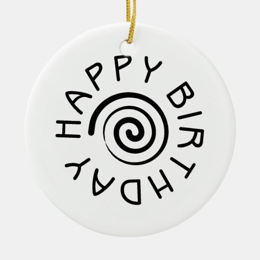 Happy Birthday 02 Keramisch Ornament (Voorkant)