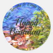 Happy Birthday 0819 Ronde Sticker (Voorkant)