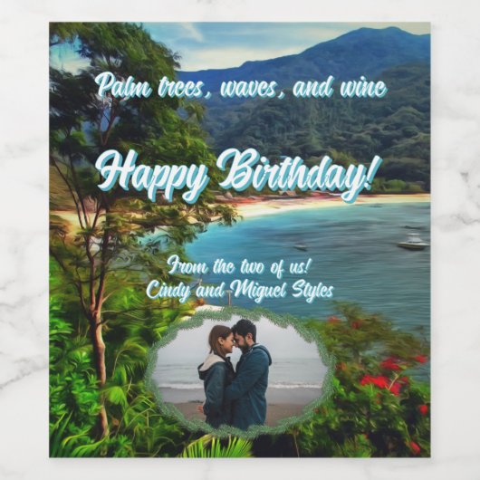 Happy Birthday 0828 Wijn Etiket (Enkel label)