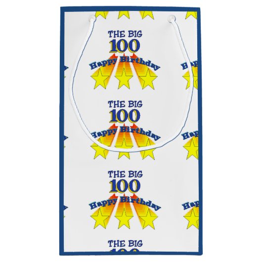 Happy Birthday 100 Klein Cadeauzakje (Achterkant)