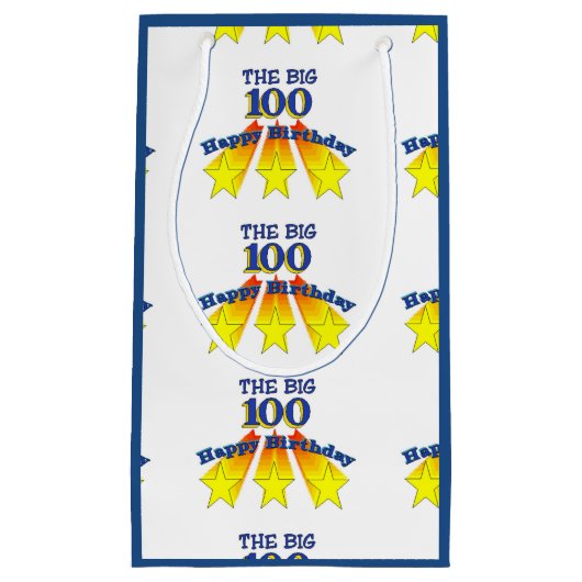 Happy Birthday 100 Klein Cadeauzakje (Voorkant)