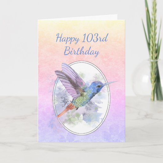 Happy Birthday 103rd Hummingbird Bird Programma (Voorkant)