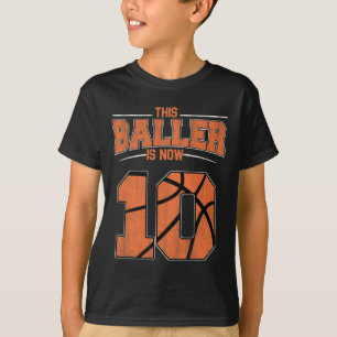 Happy Birthday 10th 10 Year Old Basketball Boys Te T-shirt