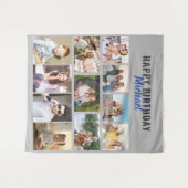 Happy Birthday 11 Foto Collage gepersonaliseerd Wandkleed (Voorkant (horizontaal))