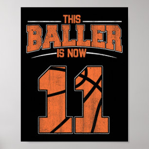 Happy Birthday 11th 11 Year Old Basketball Boys El Poster