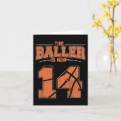 Happy Birthday 14-jarige Basketball Boys Fourtee Kaart (Gele Bloem)