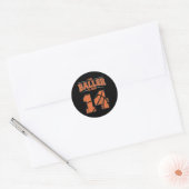 Happy Birthday 14-jarige Basketball Boys Fourtee Ronde Sticker (Envelop)