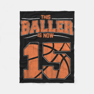 Happy Birthday 15 jaar oude Bysketbyll jongens vij Fleece Deken