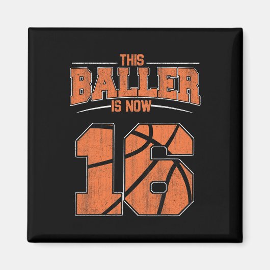 Happy Birthday 16-jarige Basketball Boys Zestien Magneet (Voorkant)