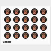 Happy Birthday 16-jarige Basketball Boys Zestien Ronde Sticker (Vel)