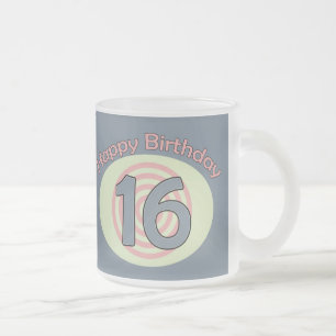 Happy Birthday 16 Matglas Koffiemok