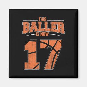 Happy Birthday 17-jarige Basketball Boys Sevente Magneet