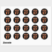 Happy Birthday 17-jarige Basketball Boys Sevente Ronde Sticker (Vel)