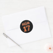 Happy Birthday 17-jarige Basketball Boys Sevente Ronde Sticker (Envelop)
