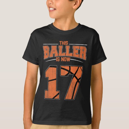 Happy Birthday 17-jarige Basketball Boys Sevente T-shirt (Voorkant)