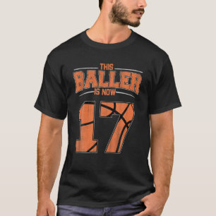 Happy Birthday 17-jarige Basketball Boys Zeventig T-shirt