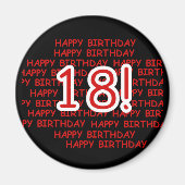 Happy Birthday 18 Magneet (Voorkant)