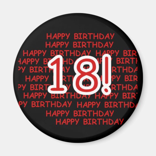 Happy Birthday 18 Magneet (Voorkant)