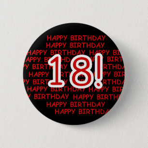 Happy Birthday 18  Ronde Button 5,7 Cm
