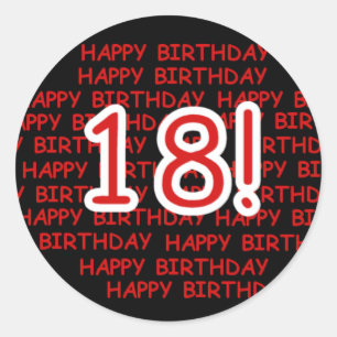 Happy Birthday 18 Ronde Sticker