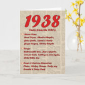 Happy Birthday 1938 Year of Birth 30's thirtie Kaart (Gele Bloem)