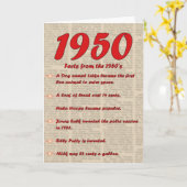 Happy Birthday 1950 Year of birth news 50's Kaart (Gele Bloem)