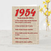 Happy Birthday 1954 Geboortejaar nieuws 50's 50s Kaart (Gele Bloem)