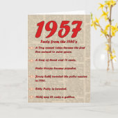 Happy Birthday 1957 Geboortejaar nieuws 50's 50s Kaart (Gele Bloem)