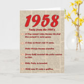 Happy Birthday 1958 Geboortejaar nieuws 50's 50s Kaart (Gele Bloem)