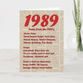Happy Birthday 1989 Geboortejaar nieuws 80's 80s Kaart (Voorkant)