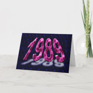 Happy Birthday 1989 Year of Birth 80's space theme Kaart