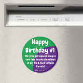 Happy Birthday #1 cupcake ijsbreker magnet (Insitu (Vaatwasser))