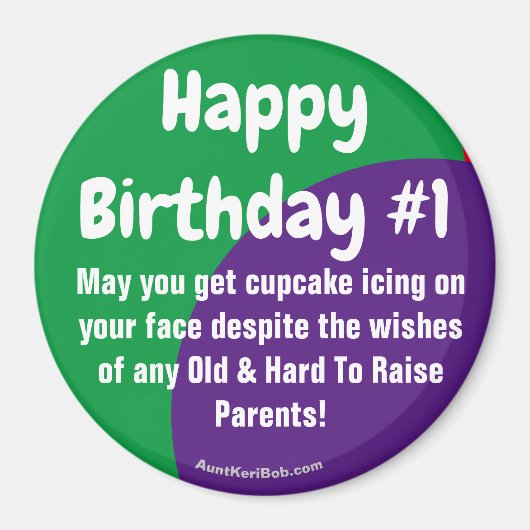 Happy Birthday #1 cupcake ijsbreker magnet (Voorkant)